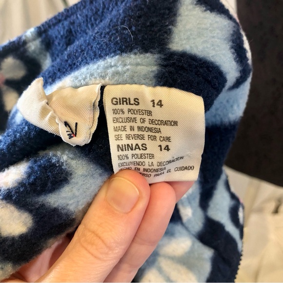 Vintage Y2K Retro Floral Print 3/4 Zip Fleece Pullover Jacket Sweatshirt - Picture 14 of 14